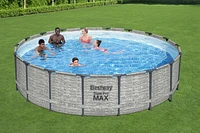 Bestway Power Steel 20 ft x 52 in Round Metal Frame Pool                                                                        