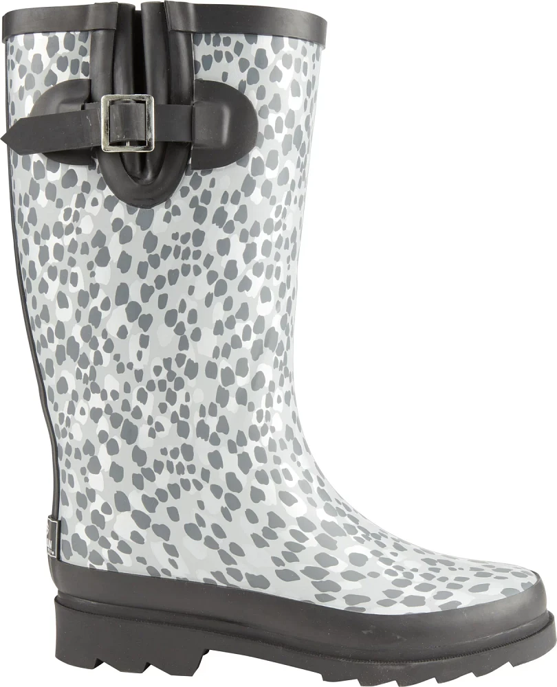 Magellan Outdoors Women's Silver Animal Calf Rubber Boots                                                                       