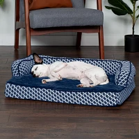 FurHaven Plush Decor Comfy Couch Orthopedic Sofa Pet Bed