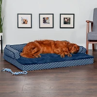 FurHaven Plush Decor Comfy Couch Orthopedic Jumbo Sofa Pet Bed