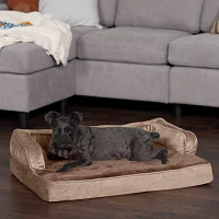 FurHaven Plush Velvet Comfy Couch Orthopedic Sofa Pet Bed