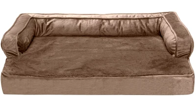 FurHaven Plush Velvet Comfy Couch Orthopedic Sofa Pet Bed