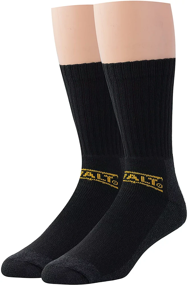 DeWALT Men's Heavyweight Cotton Crew Work Socks 2 Pack                                                                          