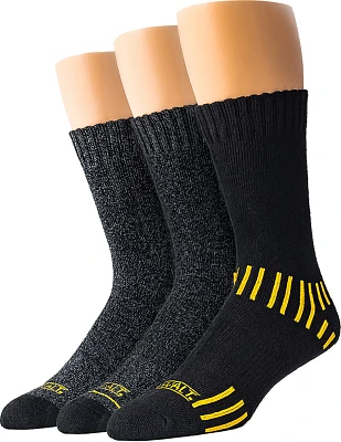 DeWALT Men's Everyday Cotton Blend Crew Work Socks 3 Pack