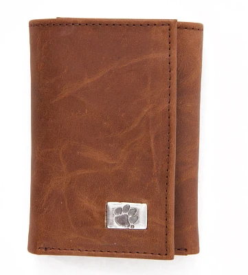 Eagles Wings Clemson University Leather Tri-Fold Wallet                                                                         