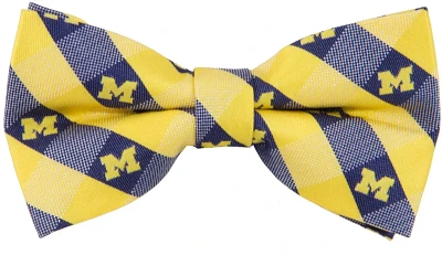 Eagles Wings University of Michigan Woven Polyester Checkered Bow Tie                                                           
