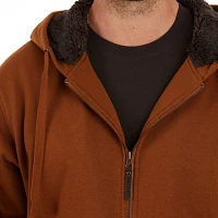 Smith's Workwear Men's Sherpa-Lined Fleece Jacket with Contrast Decorative Stitching