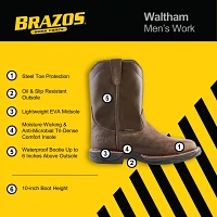 Brazos Men’s Waltham Wellington Steel-Toe Work Boots                                                                          