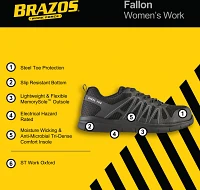 Brazos Women's Fallon Steel Toe Athletic Shoes                                                                                  