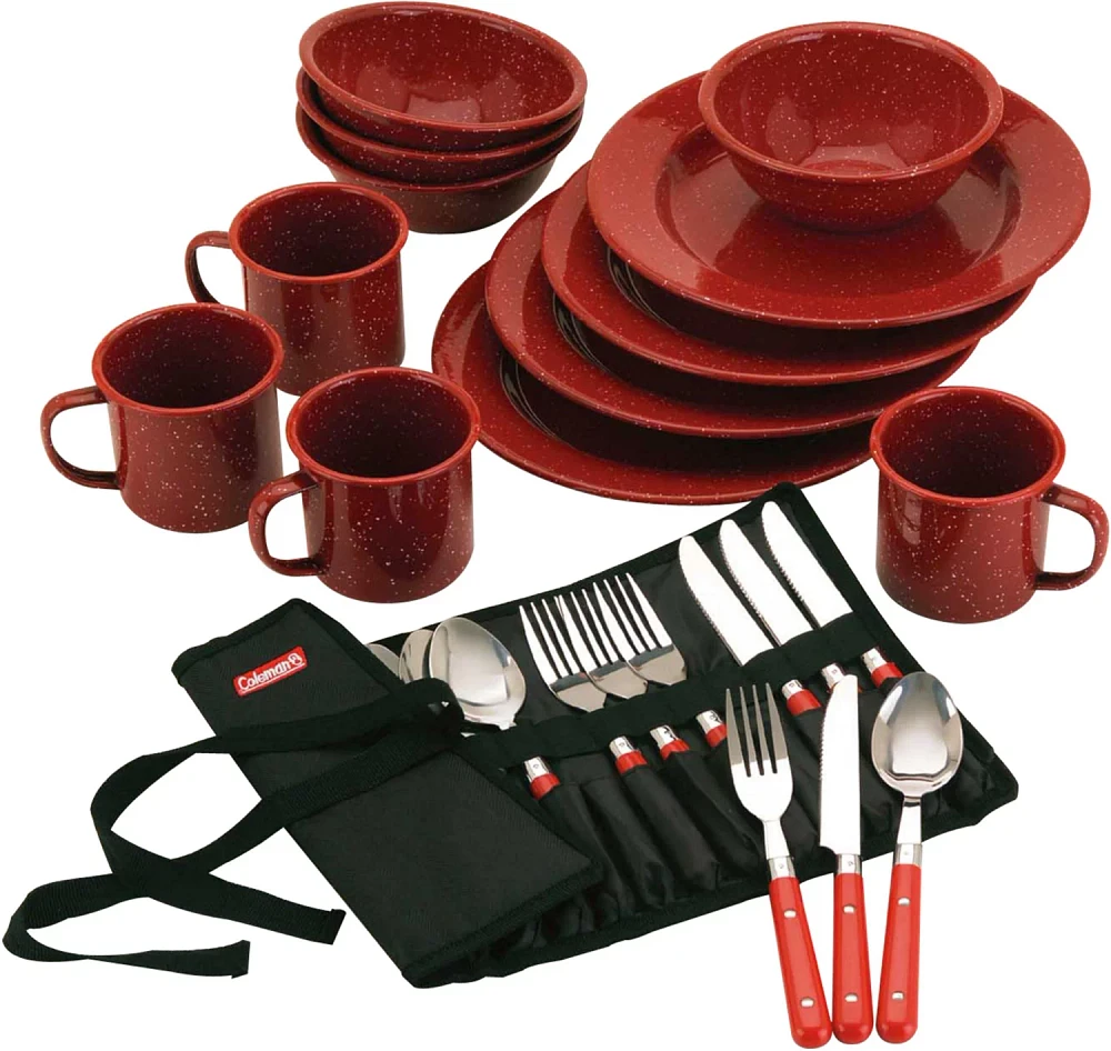 Coleman Enamelware 24 Piece Dinnerware Set                                                                                      