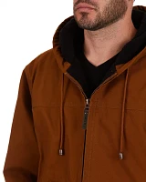 Smith's Workwear Men's Flannel Lined Canvas Hooded Jacket