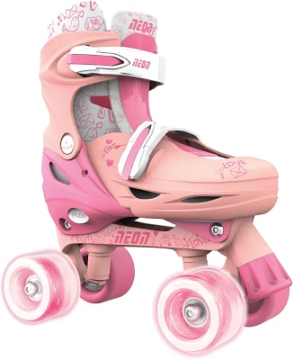 NEON Girls' Adjustable Light-Up Quad Skates