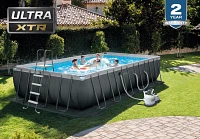 INTEX Ultra XTR 24 ft x 12 ft x 52 in Rectangular Metal Frame Pool Set                                                          