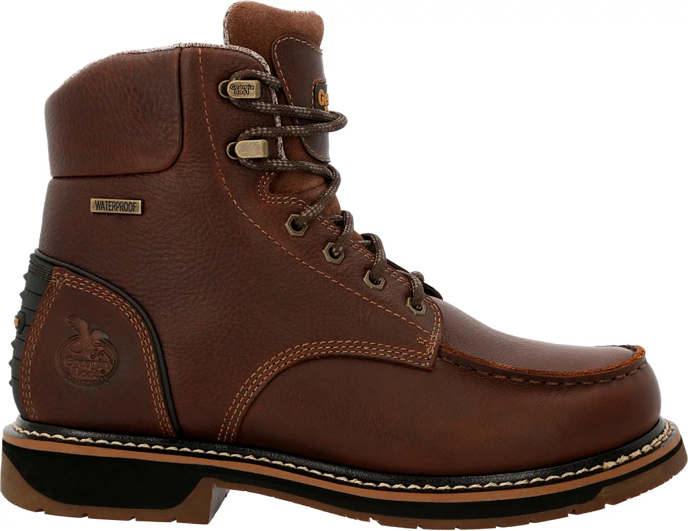 Georgia Boot Women's Brown AMP LT Waterproof Moc-Toe Industrial Work Boot - Wedge Sole