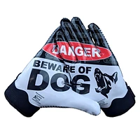 Battle Adults' Beware of Dog Football Gloves