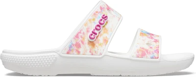 Crocs Adults' Classic White Speckle Tie Dye 2-Strap Sandals                                                                     