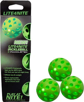 Paddletek Nite4Lite Glow Ball 3-Pack                                                                                            