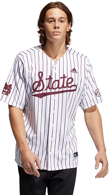 adidas Men's Mississippi State University Pinstripe Replica Baseball Jersey