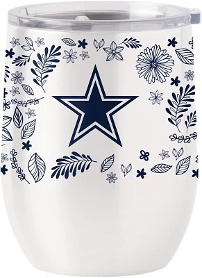 Logo Dallas Cowboys Botanical 16 oz Stainless Steel Curved Tumbler                                                              