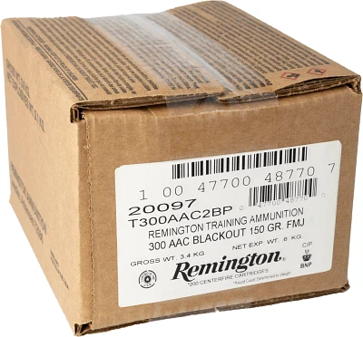 Remington .300 AAC Blackout Bulk Range FMJ Rifle Ammunition - 200 Rounds                                                        