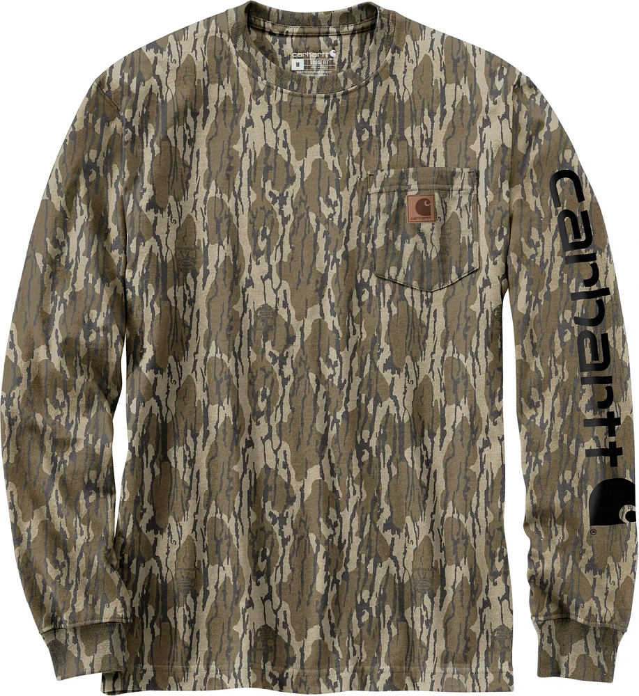 Carhartt Men's Loose Fit HW Camo Logo Long Sleeve T-shirt