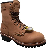 AdTec Men’s 9 in Crazy Horse Waterproof Steel Toe Logger Work Boots                                                           