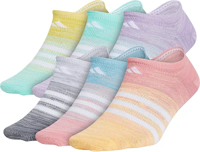 adidas Girls' Superlite Multi Space Dye No-Show Socks 6-Pack                                                                    