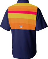 Columbia Sportswear Men's Houston Astros Rainbow Tamiami Short Sleeve Shirt