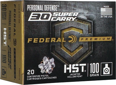Federal HST 30 Super Carry 100-Grain Handgun Ammunition - 20 Rounds                                                             