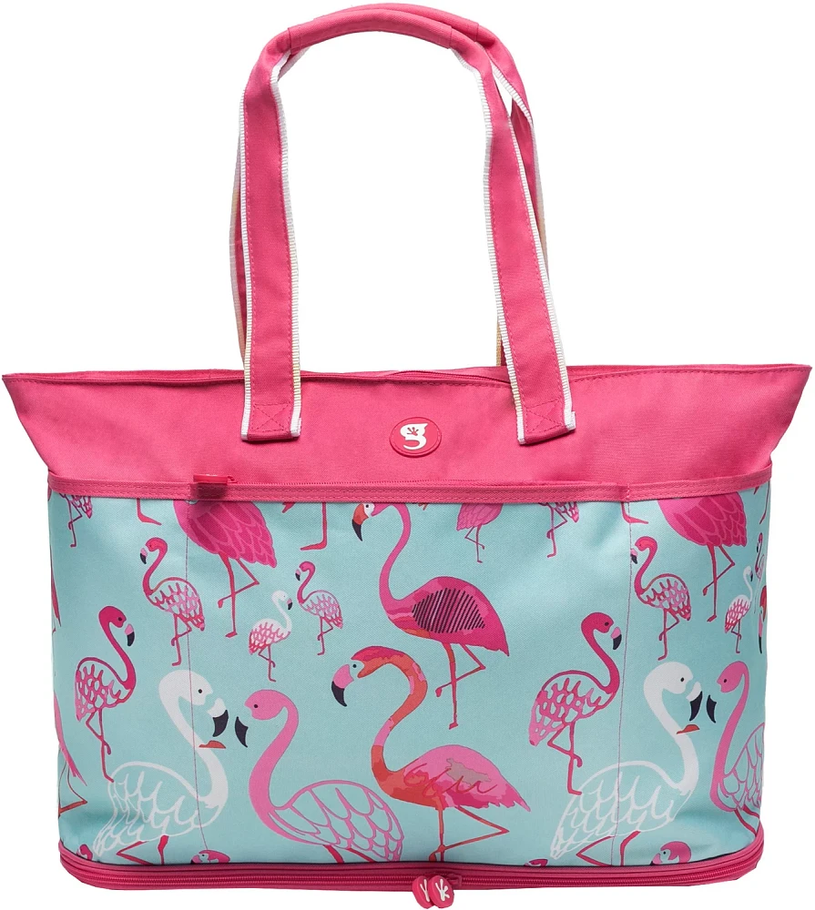 geckobrands Sea Turtle Stripe Zip Out Beach Tote                                                                                