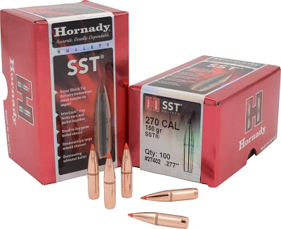 Hornady SST 270 Win .277 150-Grain Rifle Reloading Bullets - 100-Rounds                                                         