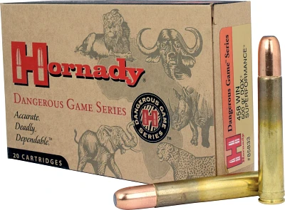 Hornady Dangerous Game 458 Winchester Magnum 500-Grain Rifle Ammunition - 20 Rounds                                             