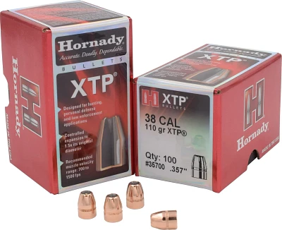 Hornady XTP 38 Cal .357 110-Grain Ammunition - 100 Rounds                                                                       