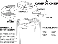 Camp Chef Big Gas Grill 3-Burner Cooking System with 16 in x 24 in Grill Box                                                    