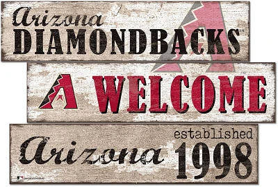 Fan Creations Arizona Diamondbacks Welcome 3 Plank Decor                                                                        