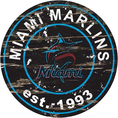 Fan Creations Miami Marlins 24 in Established Date Round Sign                                                                   