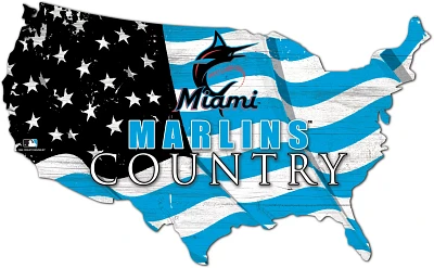 Fan Creations Miami Marlins USA Shape Cutout Wall Decor                                                                         