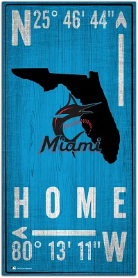 Fan Creations Miami Marlins Coordinates 6 in x 12 in Sign                                                                       