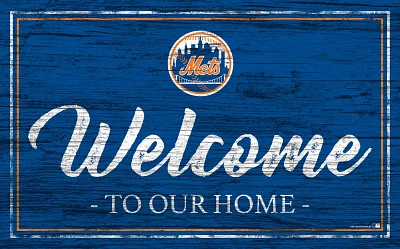 Fan Creations New York Mets Team Color 11 in x 19 in Welcome Sign                                                               