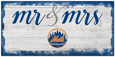 Fan Creations New York Mets Script Mr & Mrs 6x12 Sign                                                                           