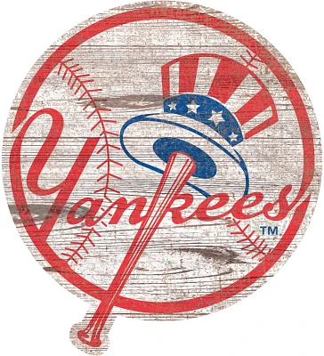 Fan Creations New York Yankees Distressed Logo Cutout Sign                                                                      