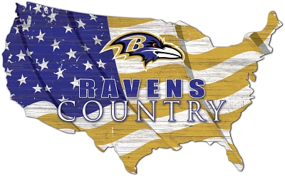 Fan Creations Baltimore Ravens USA Shape Cutout Wall Decor                                                                      