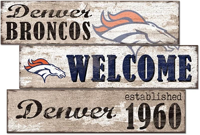 Fan Creations Denver Broncos Welcome 3 Plank Decor                                                                              
