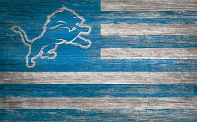 Fan Creations Detroit Lions 11 in x 19 in Distressed Flag Sign                                                                  