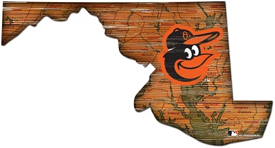 Fan Creations Baltimore Orioles Logo Distressed State Sign                                                                      