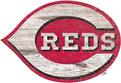 Fan Creations Cincinnati Reds Distressed Logo Cutout Sign                                                                       