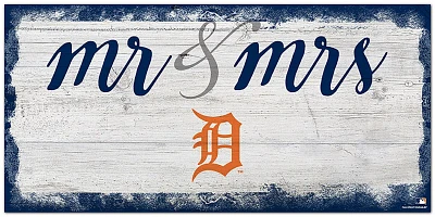 Fan Creations Detroit Tigers Script Mr & Mrs 6x12 Sign                                                                          