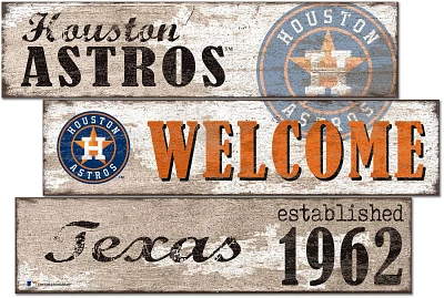 Fan Creations Houston Astros Welcome 3 Plank Decor                                                                              