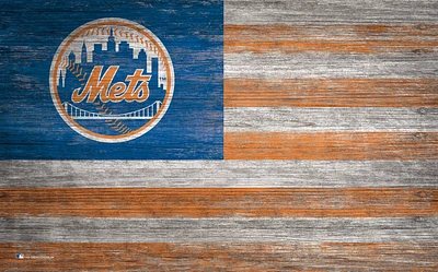 Fan Creations New York Mets 11 in x 19 in Distressed Flag Sign                                                                  