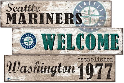 Fan Creations Seattle Mariners Welcome 3 Plank Decor                                                                            